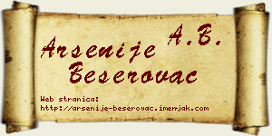 Arsenije Beserovac vizit kartica